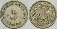 Kaiserreich 5 Pf 1912 J ss 1,00 EUR  plus 8,99 EUR verzending