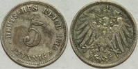 Kaiserreich 5 Pf 1913 D ss 1,00 EUR  plus 8,99 EUR verzending