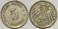Kaiserreich 5 Pf 1914 A ss 1,00 EUR  plus 8,99 EUR verzending