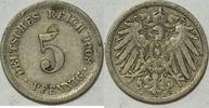 Kaiserreich 5 Pf 1908 F ss 1,00 EUR  plus 8,99 EUR verzending