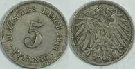 Kaiserreich 5 Pf 1913 F ss 1,00 EUR  plus 8,99 EUR verzending