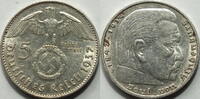 3. Reich 5 RM 1937 J vz 22,50 EUR  plus 14,49 EUR verzending