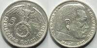 3. Reich 5 RM 1936 E ss-vz 22,50 EUR  plus 14,49 EUR verzending