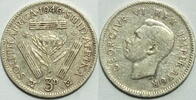 Südafrika 3 Pence 1946 VF