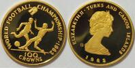 Turks & Caicos Inseln 100 Crown Gold World football championship -