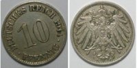 Kaiserreich Deutsches Reich 10 Pfennig 1907 A ss 1,00 EUR  plus 8,99 EUR verzending