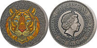 Ghana 1000 cedis Tiger Mandala Art 1 kilo Antique finish Silver Coin 1000 Cedis Republic of Ghana 2022 -