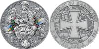 Ghana 10 cedis Ukraine. Battle Hardened 2 oz Antique finish Silver Coin 10 Cedis Republic of Ghana 2025 -