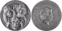 Ghana Three Wise Monkeys Life Quotes 1 oz Antique finish Silver Coin 5 Cedis Republic of Ghana 2022 5 Cedis 2022 Antique finish