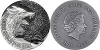 Niue 2 Dollars Two Wolves 1 oz Antique finish Silver Coin 2$ Niue 2021 -