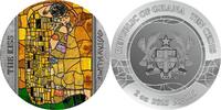 Ghana 10 Cedis The Kiss Stained Glass Art 2 oz Antique finish Silver Coin 10 Cedis Republic of Ghana 2023 -