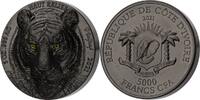 Ivory Coast 5000 francs Tiger Big Five Asia 5 oz Matt Ceramic Coating Silver Coin 5000 Francs CFA Ivory Coast 2021 -
