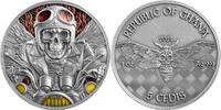 5 сedis Biker Memento Mori 1 oz Antique finish Silver Coin 5 Cedis Republic of Ghana 2024