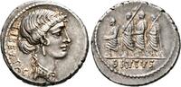 Roman Republican AR Denarius M. Junius Brutus. -