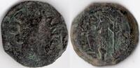 Roman Empire 1st century BC Carteia ancient Hispania semis Tyche with Neptune (H5)