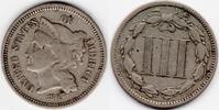 United States 1867 US Three cent piece (A48) -