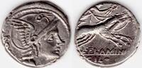 Roman Republic L Flaminus Cilo denarius 109-108 BC (C143)