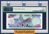 Welt Banknoten 20 DOLLARS 1980 TT PK 80s1 FIJI  QUEEN ELIZABETH II PMG 66 EPQ ONLY THREE FINER! GEM UNCIRCULATED. THERE ARE ONLY THREE GRADED AT 66 LEVEL AND ONLY THREE FINER BY PMG!