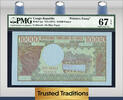 Welt Banknoten 10000 FRANCS TT PK 1pe CONGO REPUBLIC PRINTERS ESSAY PMG 67 EPQ SUPERB POP ONE -