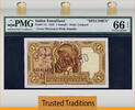 Welt Banknoten TT PK 11s ITALIAN SOMALILAND 1 SOMALI SPECIMEN LEOPARD PMG 66EPQ NONE FINER -