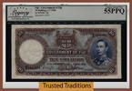 Welt Banknoten 10 SHILLINGS TT PK 38j FIJI KING GEORGE VI LCG 55 PPQ TOP POP FINEST KNOWN! -