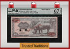 Welt Banknoten 500 FRANCS TT PK 6s RWANDA-BURUNDI SPECIMEN BLACK RHINO PMG 67 EPQ SUPERB -