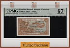Welt Banknoten 5 FRANCS TT PK 1a 1960-61 RWANDA-BURUNDI IMPALA PMG 67 EPQ SUPERB GEM UNC -