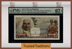 Welt Banknoten TT PK 32 1963 SAINT PIERRE & MIQUELON 2 NOUVEAU FRANCS PMG 67 EPQ SUPERB GEM UNC -