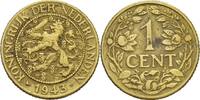 Holland 1 Cent 1943 (für Suriname und Curaçao) knapp VZ