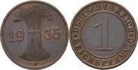 Deutschland 1 Reichspfennig 1935 A VZ
