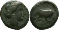 Thessalien AE16 Kleinbronze/dunkelgrüne Glanzpatina 395-344 v.Chr. Larissa knapp VZ