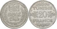 Tunesien 20 Francs AH1353/1934 Ahmad Pasha Bey EF