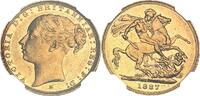 United Kingdom Sovereign Sovereign Melbourne Mint NGC MS61 Victoria Young Head -