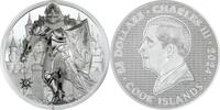 COOK ISLANDS IRON KNIGHT 25 Dollars 2024, 5 Oz Silver PP (PROOF) Iron Knigt 2024 RR In Origanlbox mit Zertifikat. Polierte Platte (PROOF)