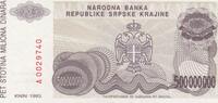 Croatia 500 Miljoen Dinar P.R26a -