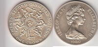 Isle of Man 1 Crown S-OLYMPIC 80 KM.66A -