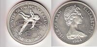 Isle of Man 1 Crown W-OLYMPIC 84 FIG.SKATING KM.117A -