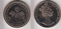 Isle of Man 1 Crown QUEEN MOTHER KM.307 -