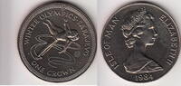 Isle of Man 1 Crown W-OLYMPIC 84 FIG.SKATING KM.117 -
