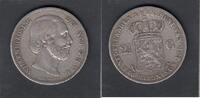 Netherlands 2 1/2 Gulden WILLEM III KM.82, -