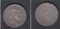 Netherlands 2 1/2 Gulden WILLEM III met punt KM.82,. -