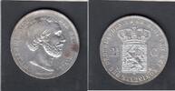 Netherlands 2 1/2 Gulden WILLEM III Stain KM.82 -