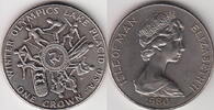 Isle of Man 1 Crown W-OLYMPIC 80 KM.64 -