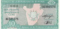 Burundi 10 Francs P.33c -