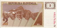 Slovenia 2 Tolar P.2a -