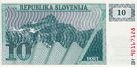 Slovenia 10 Tolar P.4a -