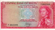 Malta 10 Shillings P.28 -