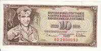 Yugoslavia 10 Dinara P.87a -