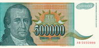 Yugoslavia 500.000 Dinara P.131 -