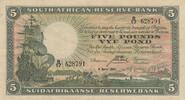 South Africa P.86b 5 Pounds 1941 VF